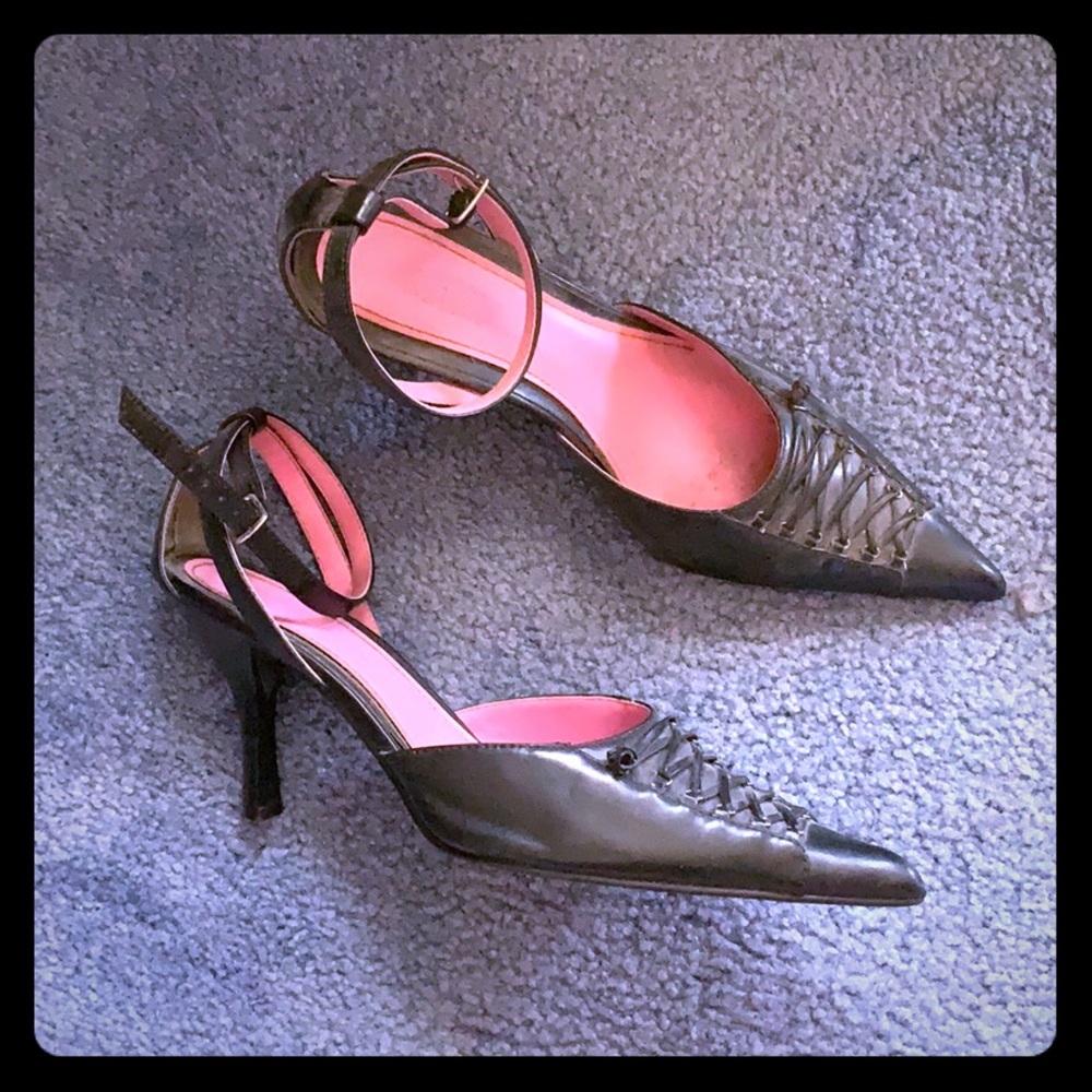 Mudd pointy ankle wrap heels